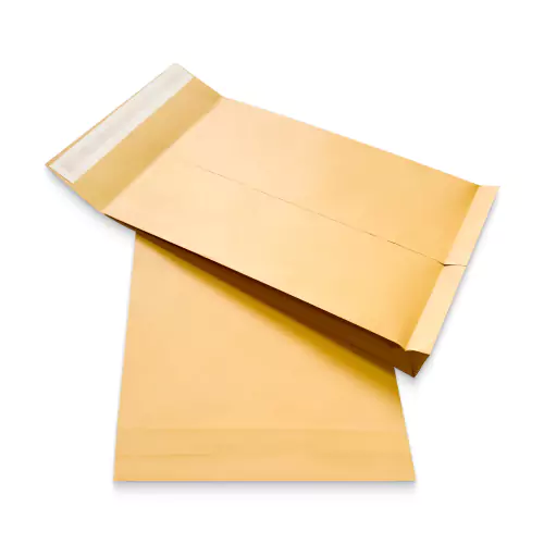 C4 kraft paper envelope with extensions on the sides